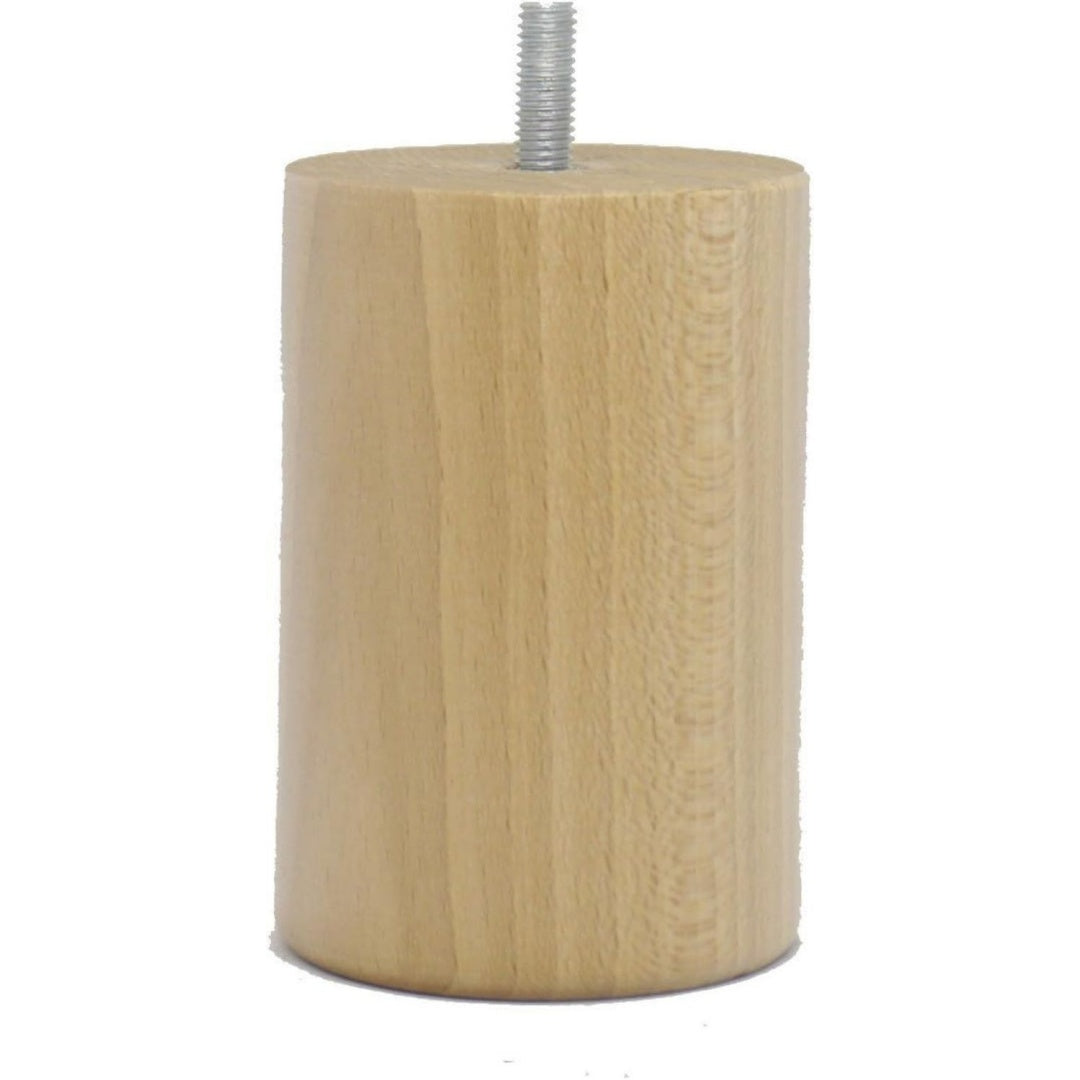 set mit 4 bettfuessen zylinder holz klar 10 x 7 x 7 cm