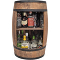 fassbar in braun stilvolle hausbar aus holz exklusive weinfass mit regal hoehe 80x50cm - hersteller vintage deko bar moebel wein whisky bier gin regal