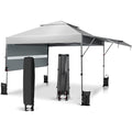 3x3m pop up pavillon mit zwei markisen faltpavillon mit rolltasche 4 sandsaecke ultraviolett-schutz 50 gartenzelt faltbar partyzelt wasserdicht stabil winterfest gartenpavillon fuer garten weiss