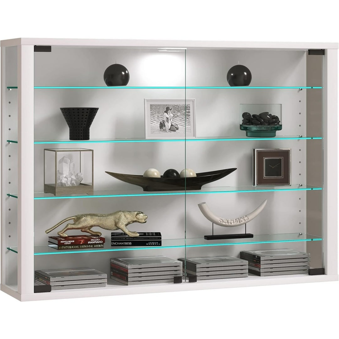 glasvitrine haengend vitrine glas mit esg-sicherheitsglas masse h 60 x b 83 x t 18 cm haengevitrine glas modern und platzsparend glas vitrinenschrank - vitrosa l