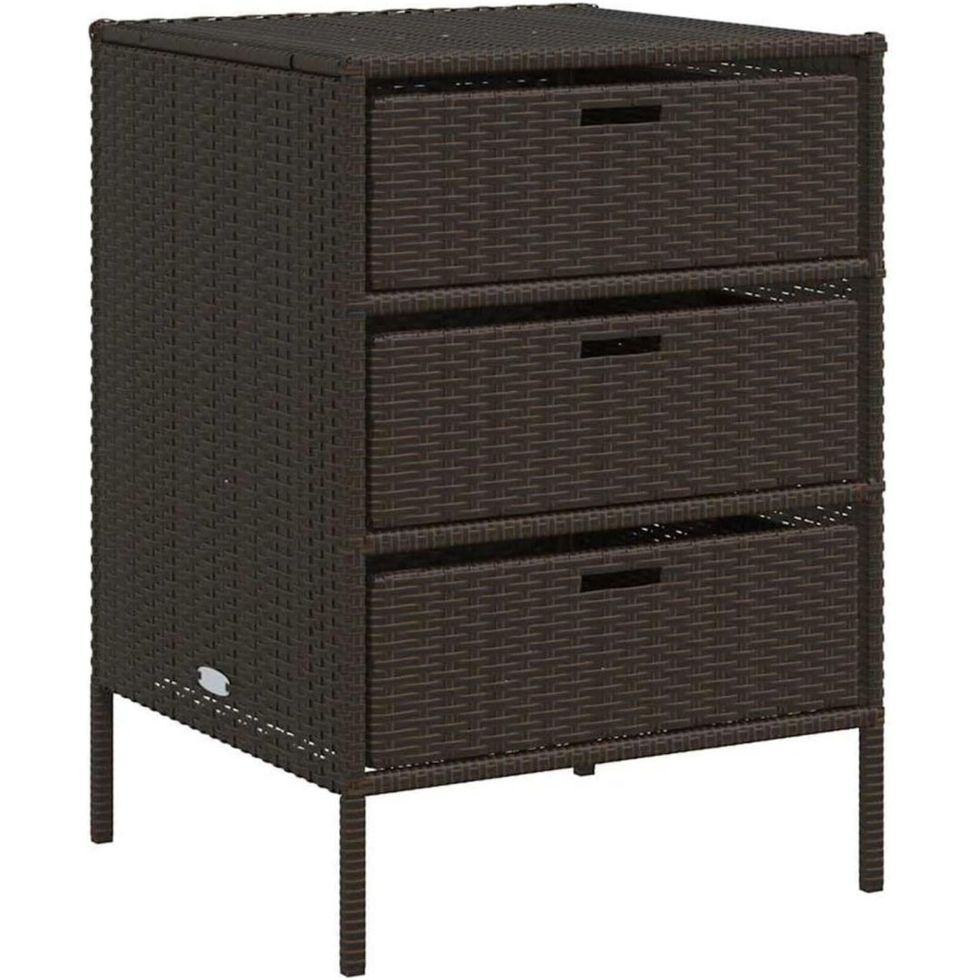 gartenschrank braun 55x59x80 cm poly rattan