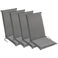 sleepling hochlehner auflagen 4er set sitzauflagen 120x50 cm anthrazit bequeme gartenstuhlauflagen stuhlauflagen fuer gartenmoebel waschbar befestigungsbaender 6 cm dick oeko-textil made in europa