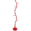 swindon minimalistischer garderobenstaender fuer den eingangsbereich mit 9 haken fuer kleidung oder taschen massnahmen h x l x b 185 x 32 x 32 cm metall farbe rot