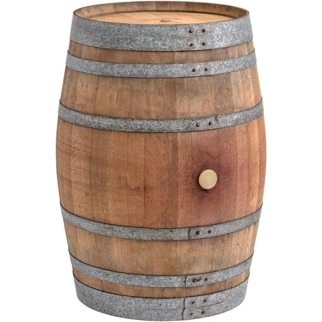 stehtisch aus gebrauchtem weinfass dekofass gartentisch aus holzfass - fass unbehandelt orig